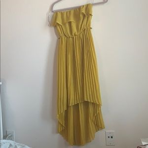 🍉Strapless Yellow Dress